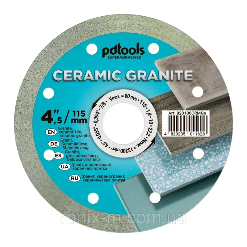 Диск алмазний відрізний CERAMICS GRANITE за плиткою 115х1.4х10х22.2 Диск алмазний відрізний CERAMICS GRANITE за плиткою 115х1.4х10х22.2