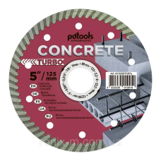 Круг алмазний вiдрiзний 1A1R CONCRETE TURBO для армованого бетону 125